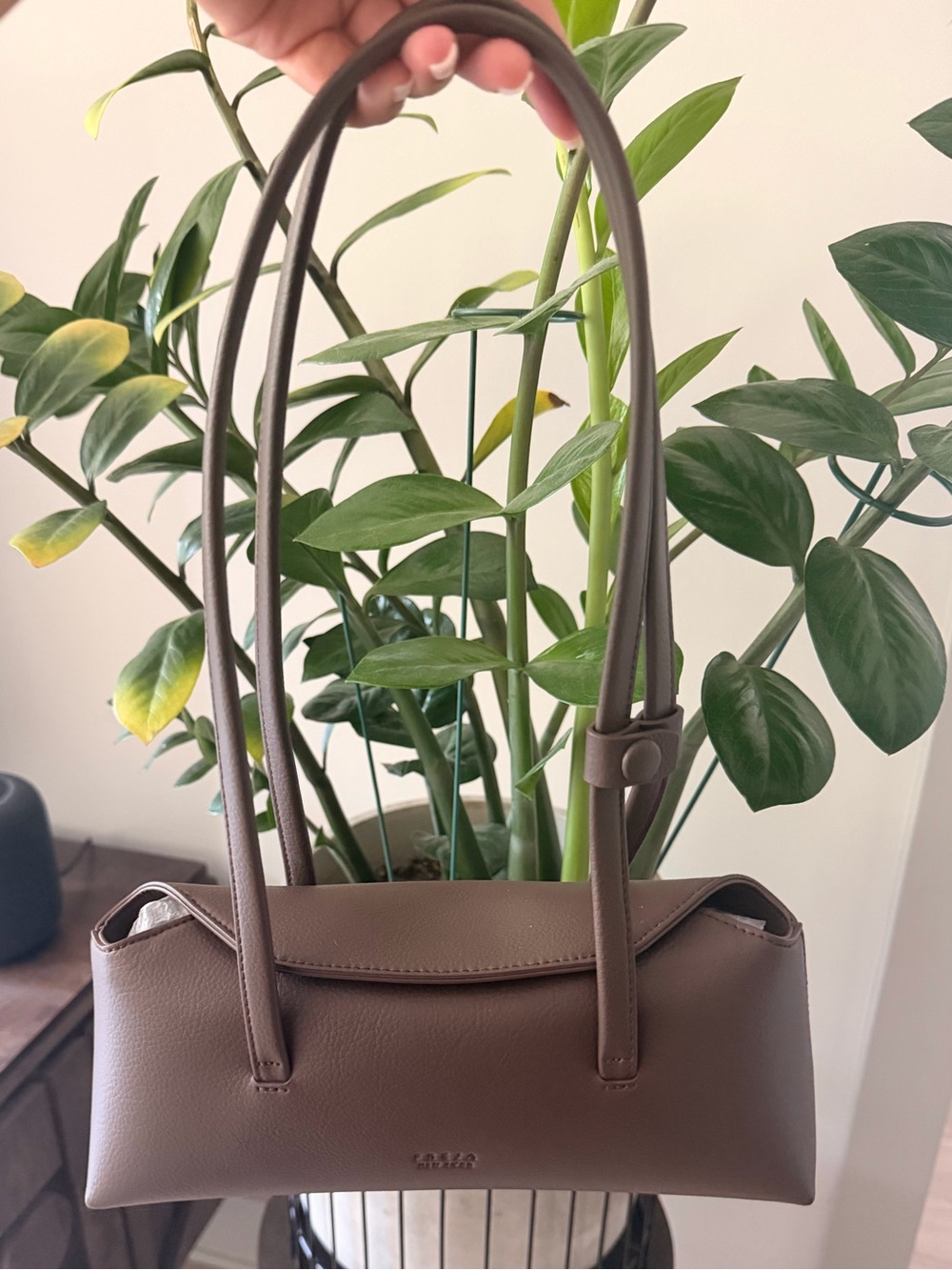 Freja Espresso Leather Shoulder Bag